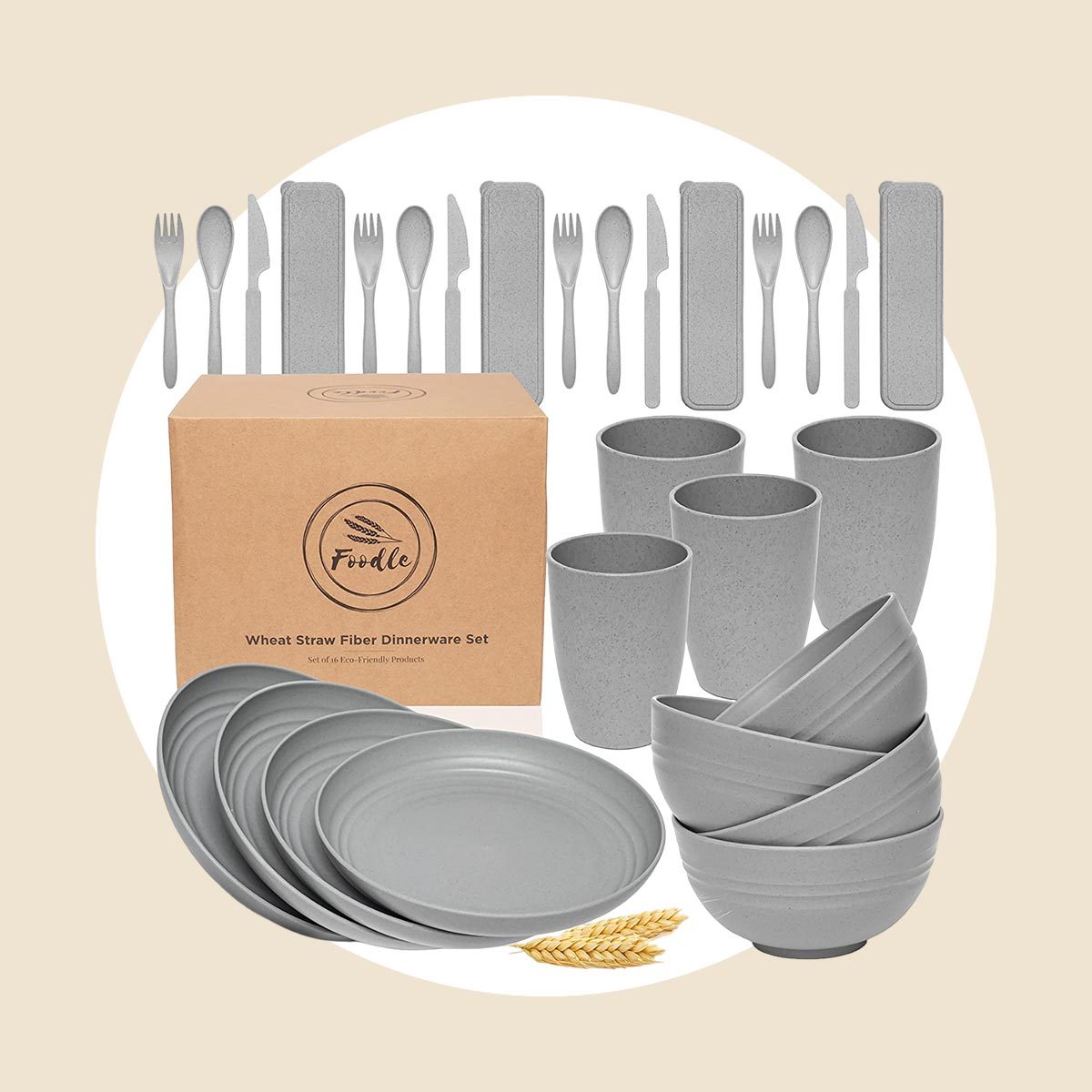 Wheat Straw Outdoor Dinnerware Set