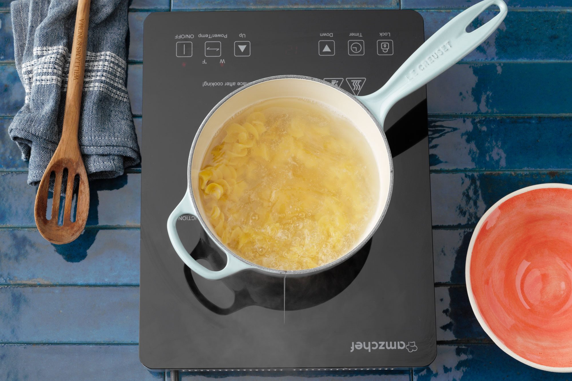 Egg Noodles Cooking In Pot