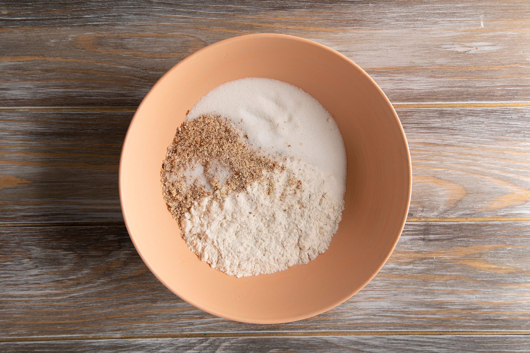 Mixing dry Ingredients of a pie