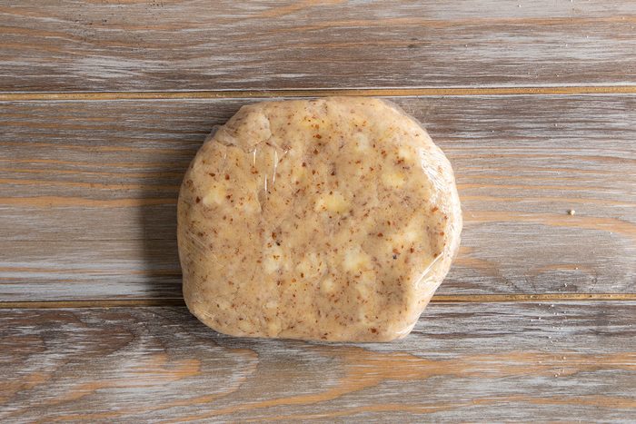 Wrapped up pie in plastic wrap