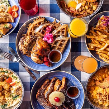 A spread of soul food from The Breakfast Boys