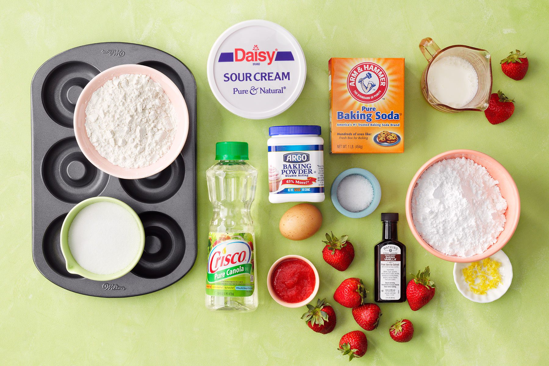 Ingredients for Strawberry Doughnuts