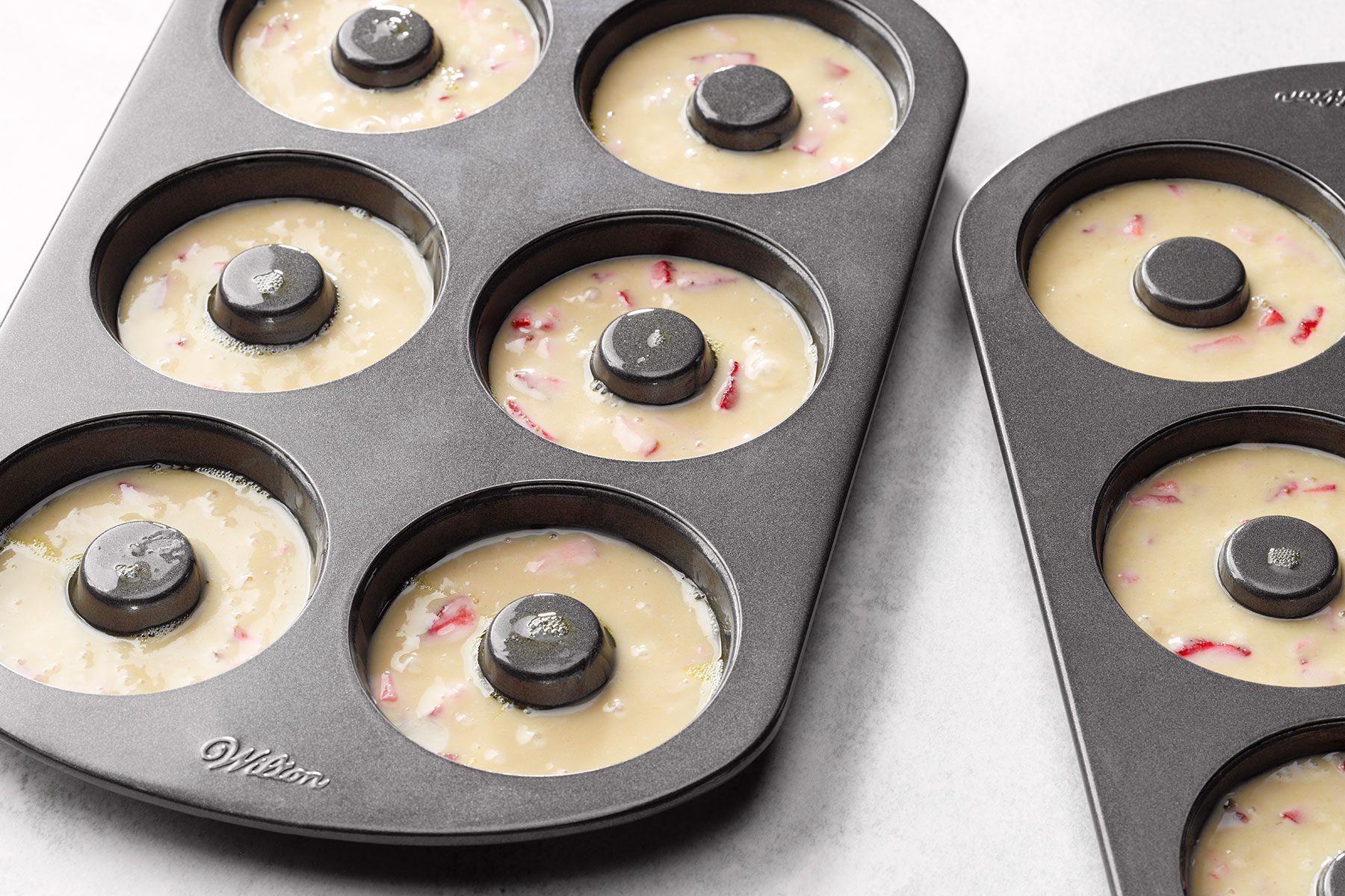 Filled up Doughnut Pan with Mix