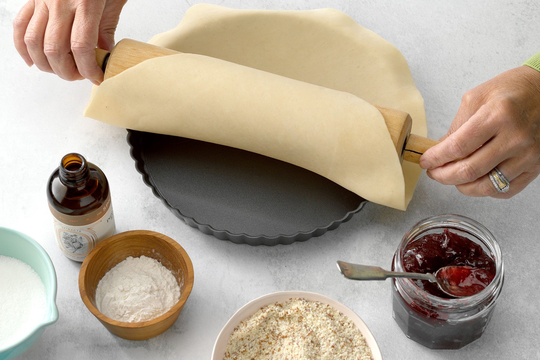 Fitting the Dough on the Tart Pan