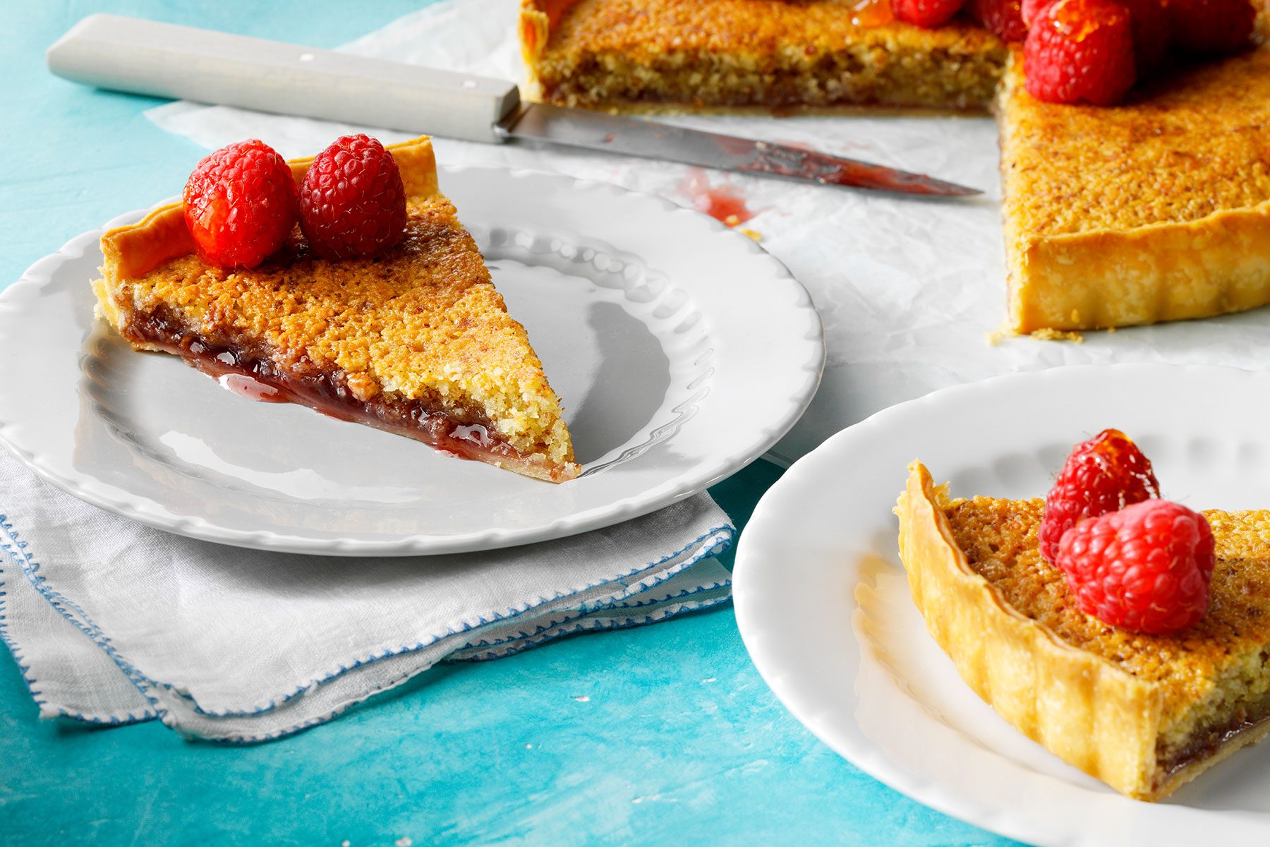 Baked Tart with Berries as Toppings on plates