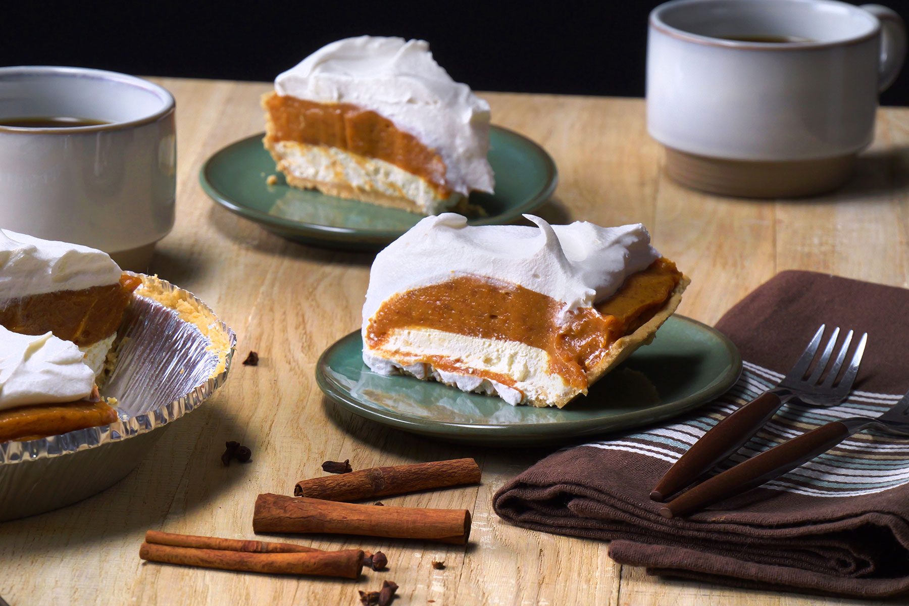 Slice of Pumpkin Pie on plate