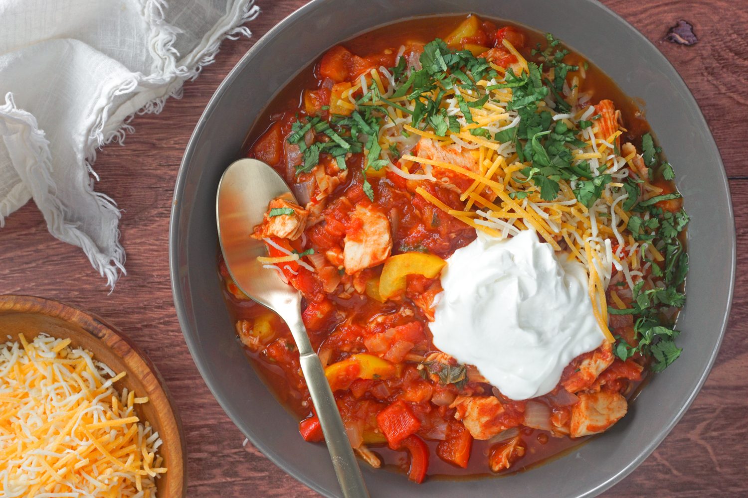 Styled Bowl Of Ina Garten Chicken Chili Lauren Habermehl For Toh