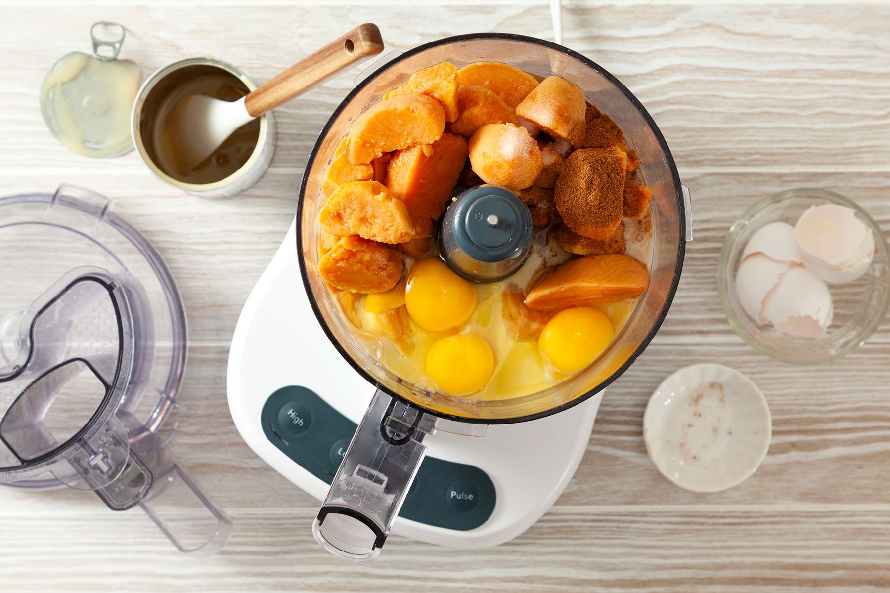 Mixing Ingredients in mixer 