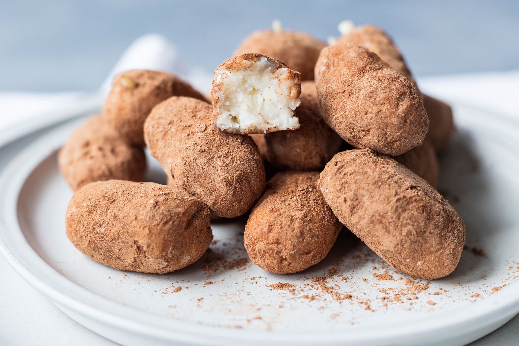 Irish Potato Candy served in a plate