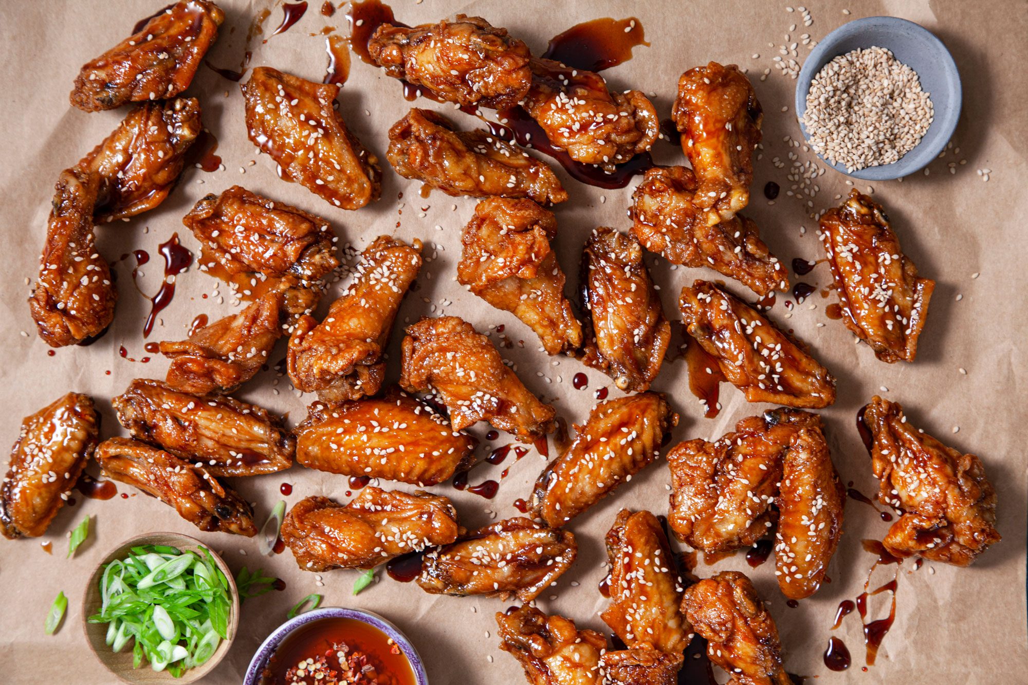 Teriyaki Chicken Wings with sesame seeds