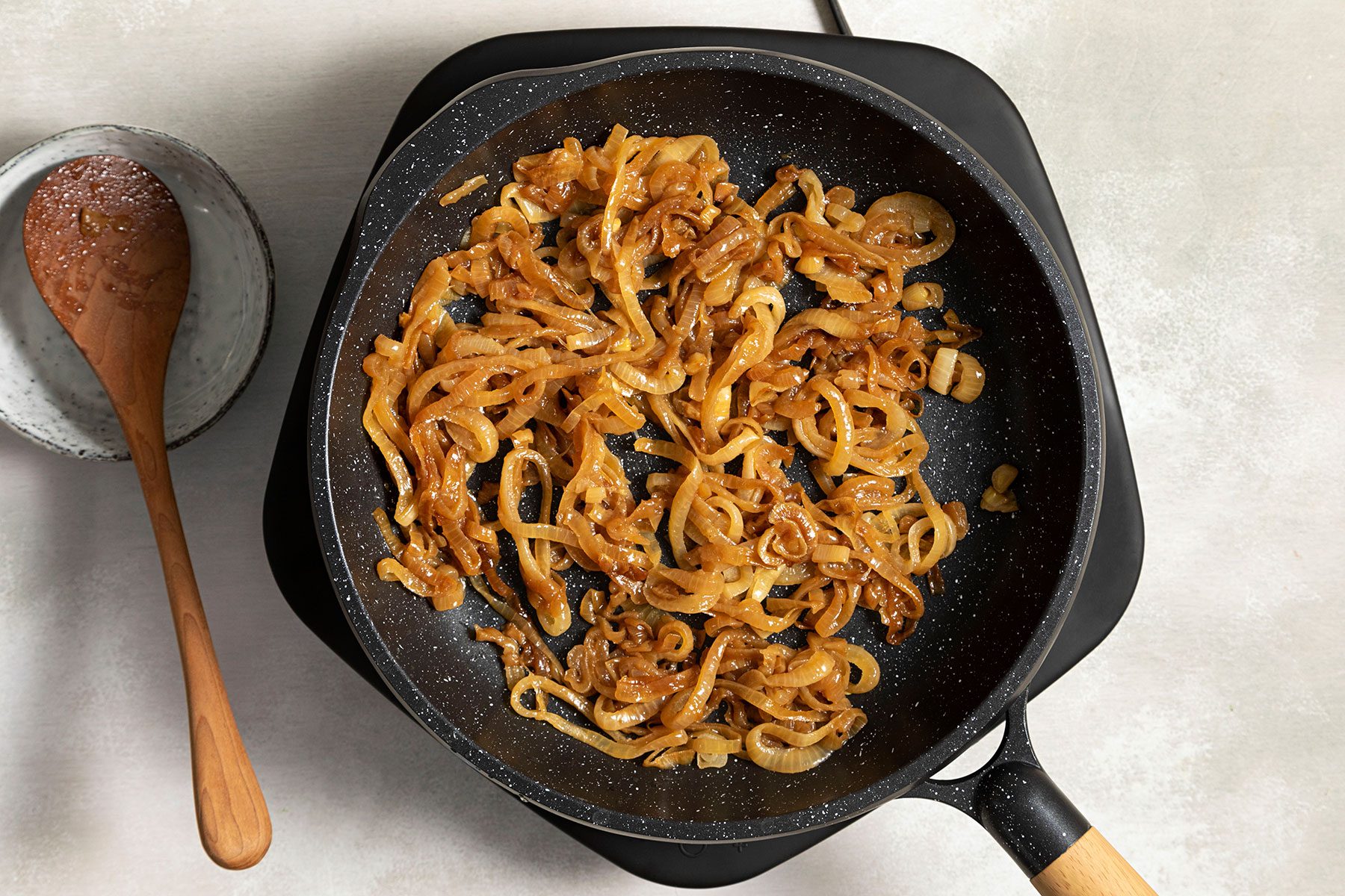 Caramelised onions in skillet