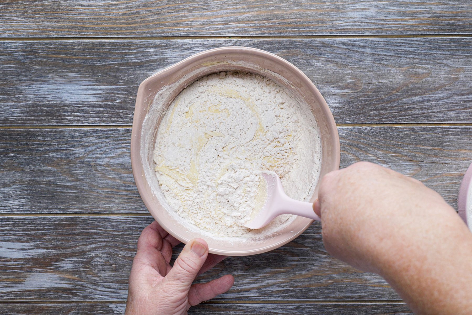 Mixing Dry ingredients for Easy Banana Bread 