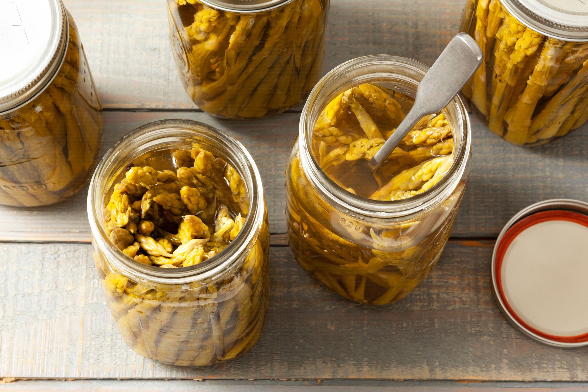 Ladle the Asparagus in hot quart jars