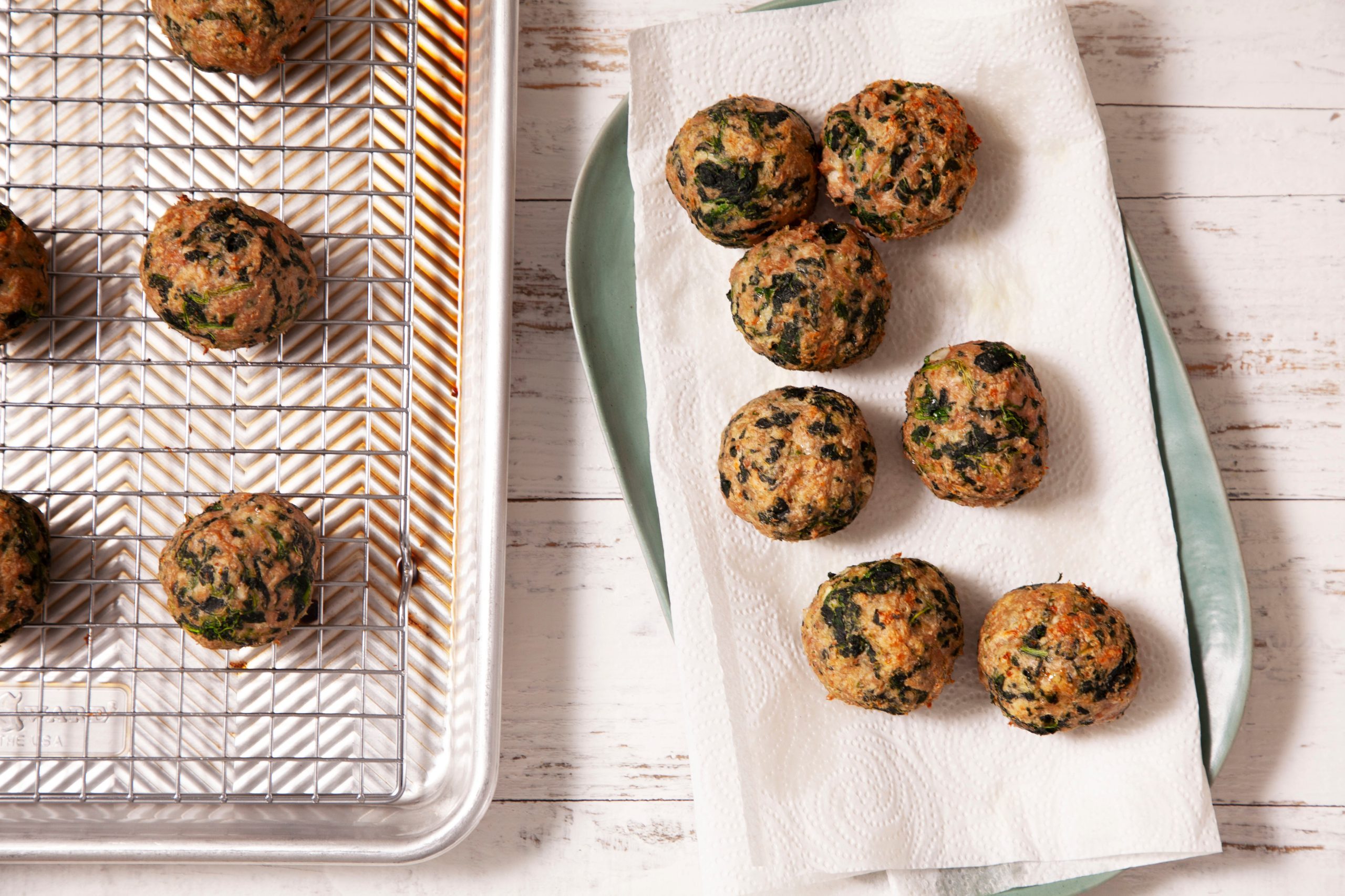 Bakeed Spinach Turkey Meatballs 