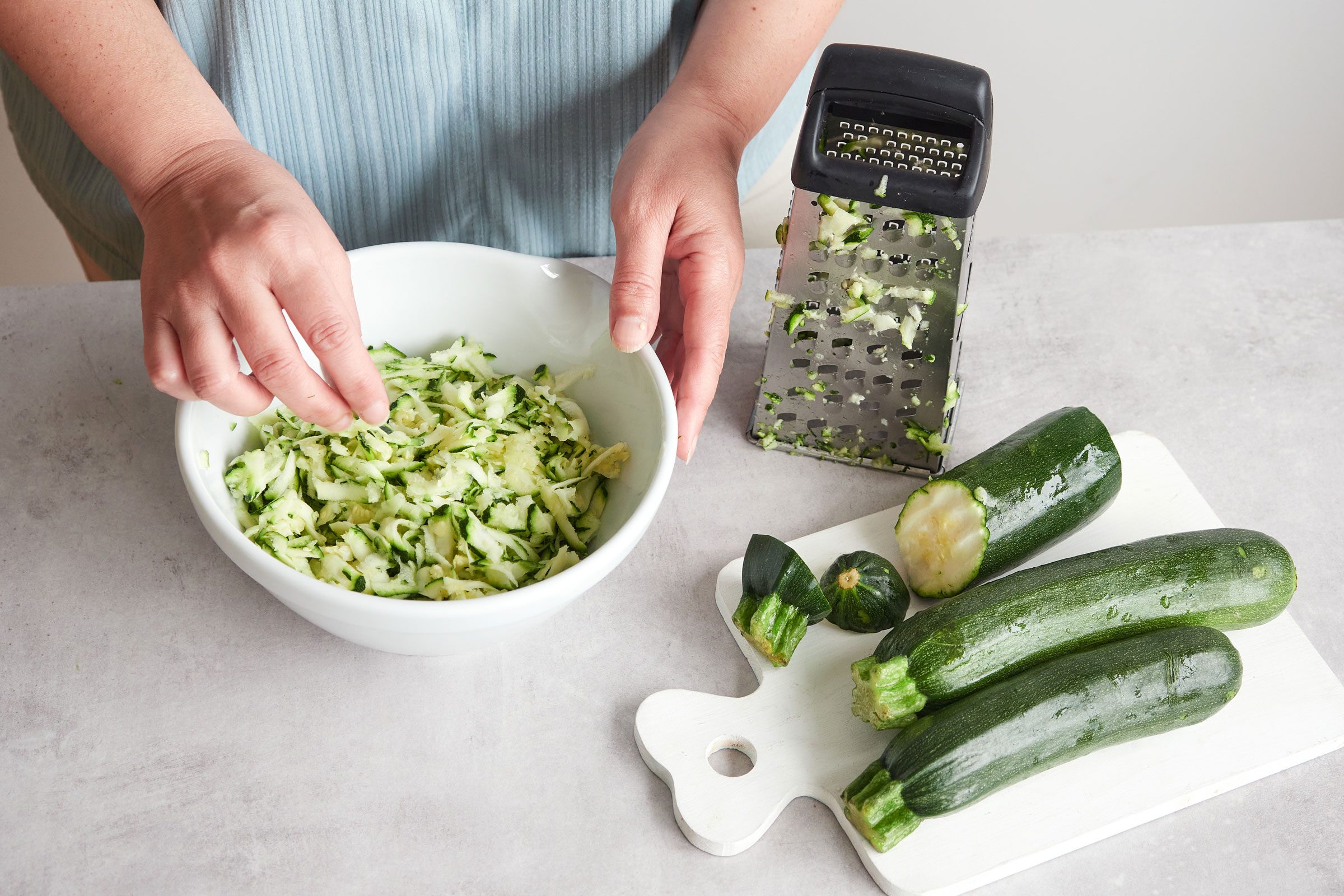 shredding zucchini before freezing it