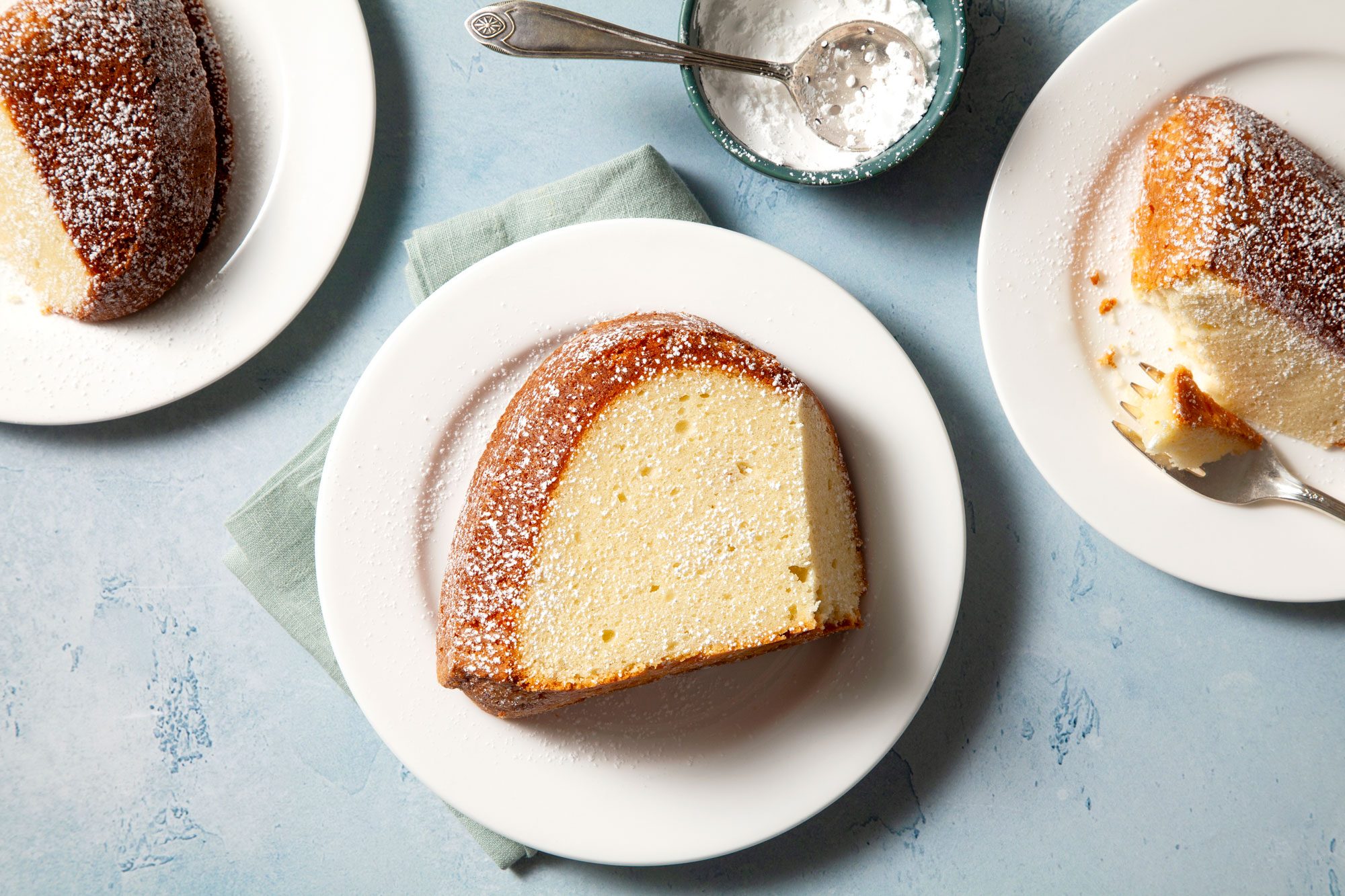 Sliced Buttermilk Pound Cake in a serving plate