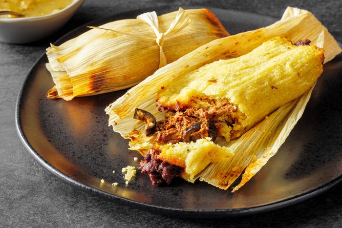 Chicken Tamales served on a platter