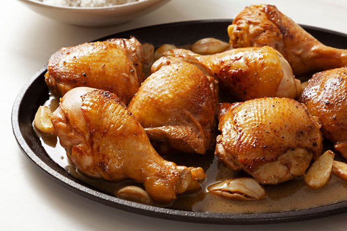 Cooked Filipino Chicken Adobo on plate