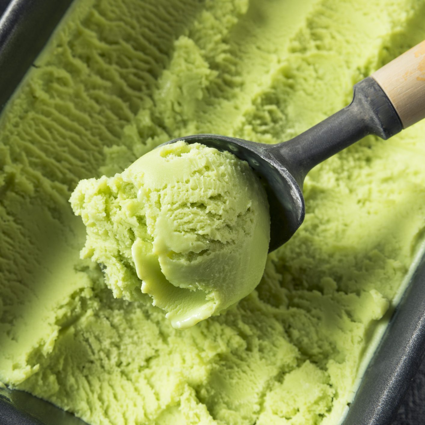 Homemade Green Organic Avocado Ice Cream