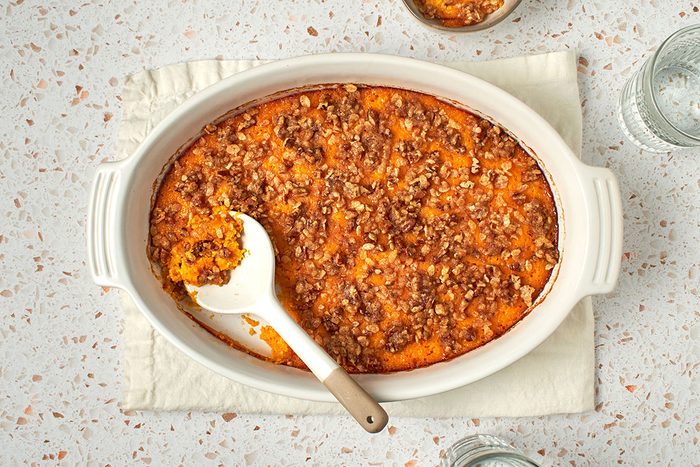 This sweet butternut squash casserole by Taste of Home is the perfect side to pair with savory dishes during a big family feast.