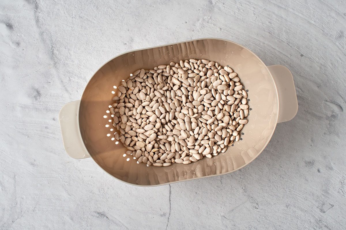 Rinse and sort the beans.