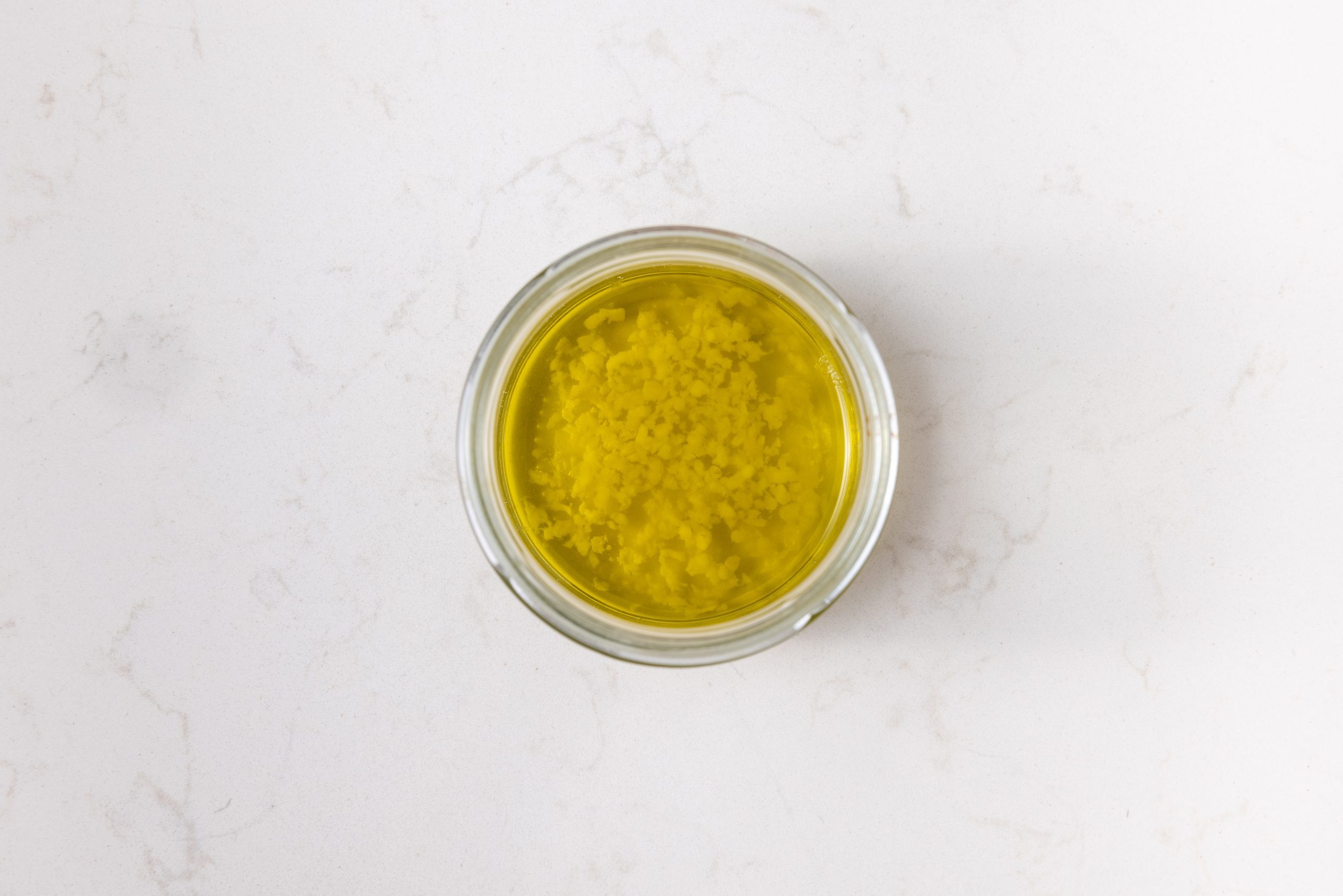 Dressing prepared in microwavable container. 