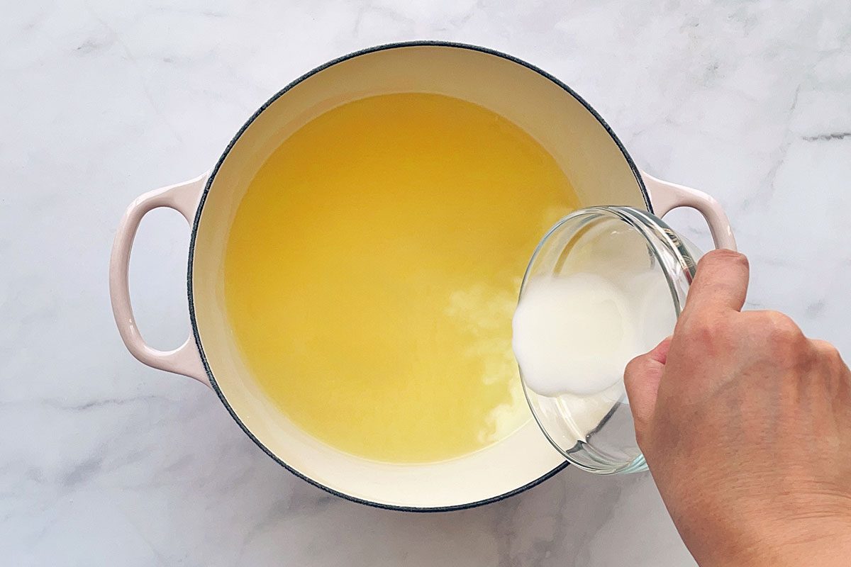 Step 1 in how to make Taste of Home's Egg Drop Soup recipe