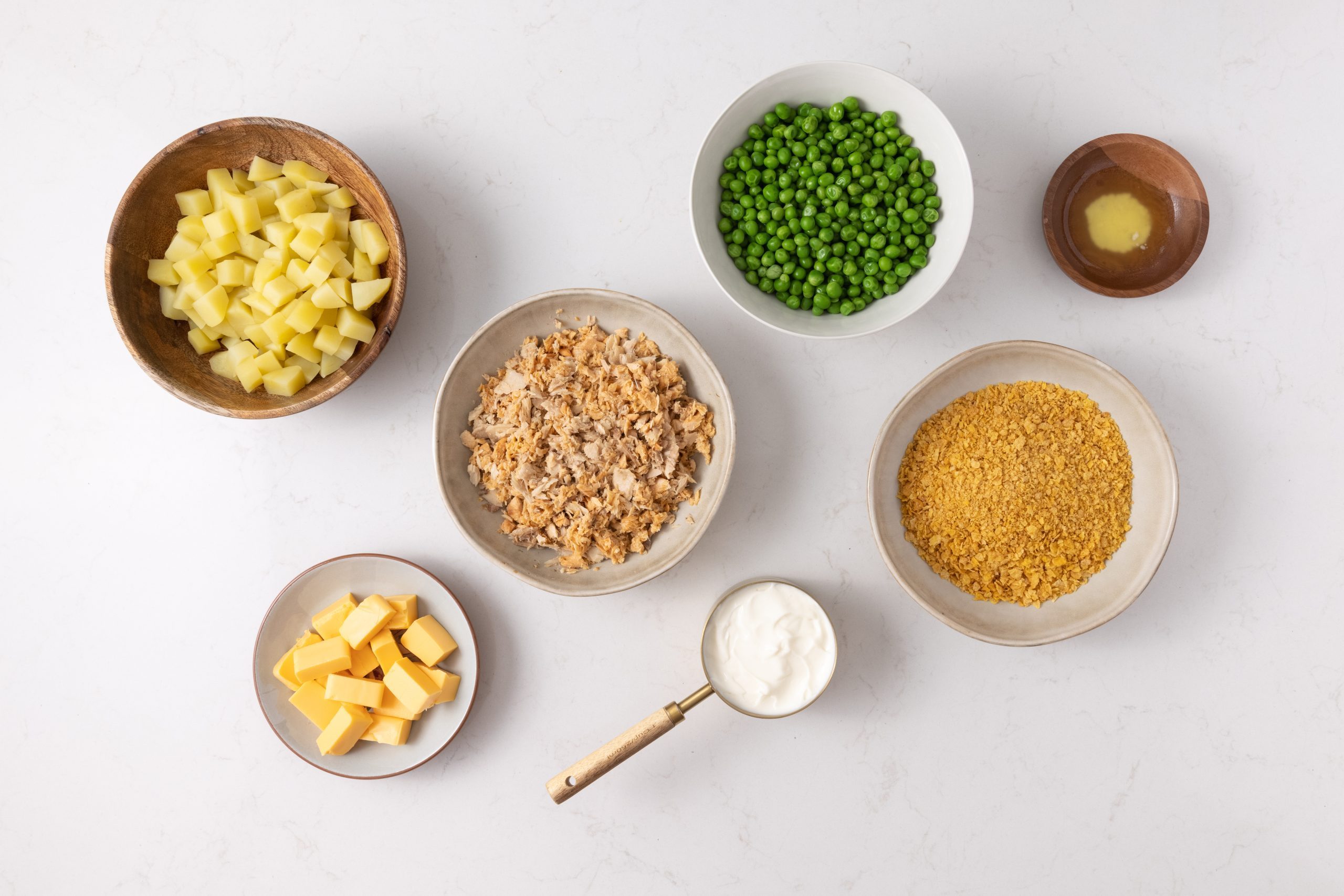 Ingredients for casserole on kitchen counter
