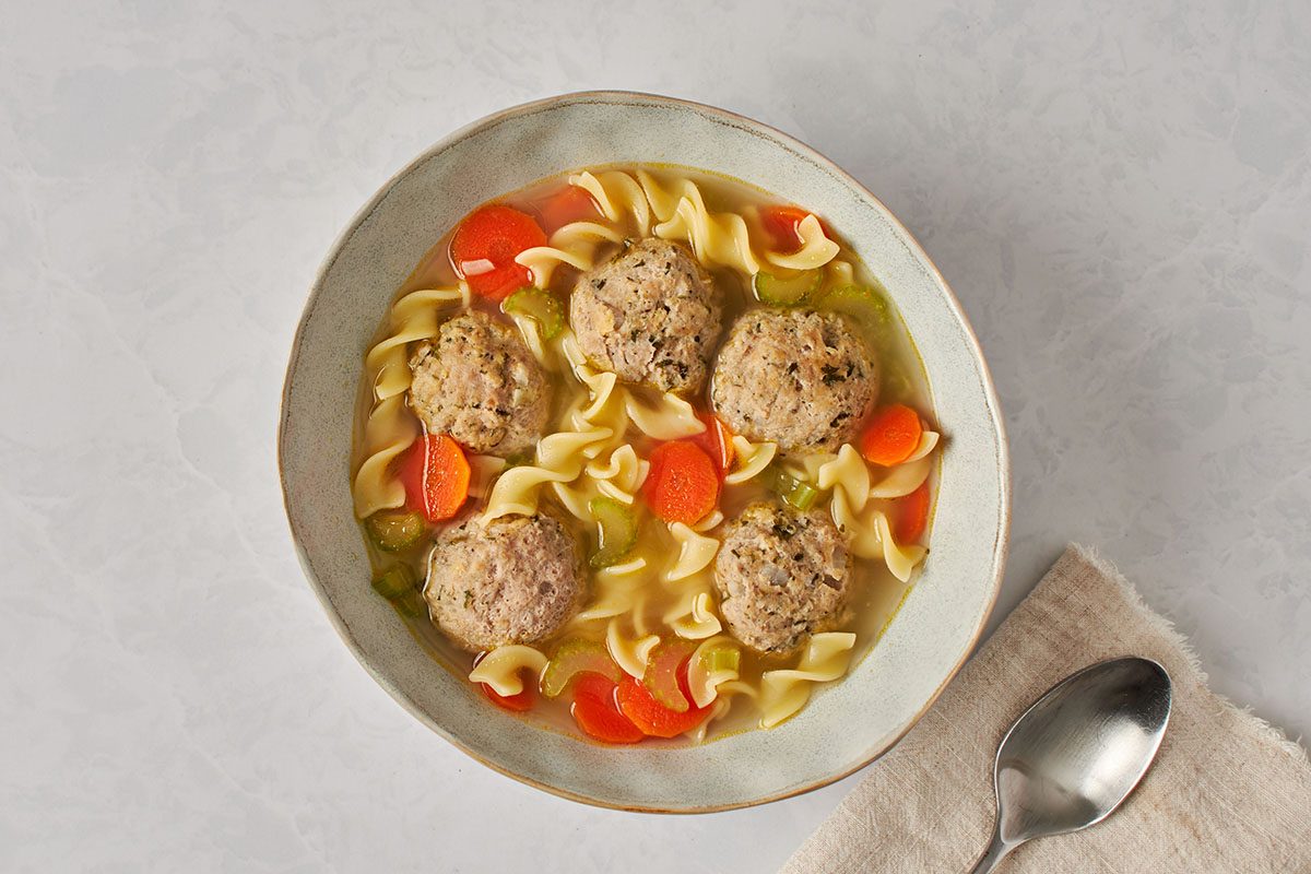 This turkey meatball soup by Taste of Home is a delightful and filling meal in a bowl.