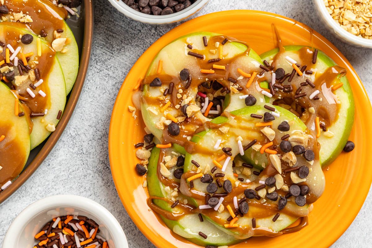 Taste of Home Apple Nachos recipe photo of the finished recipe served on plates.