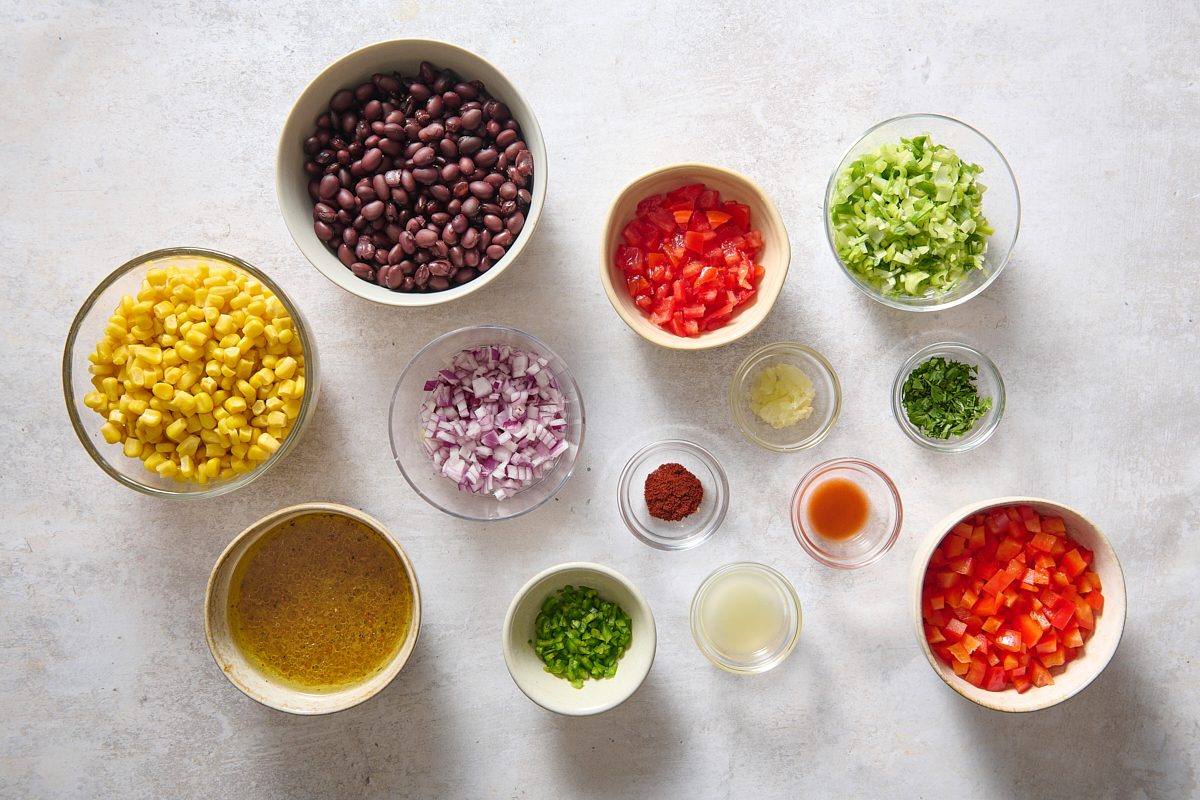 Ingredients for Black Bean Salad 