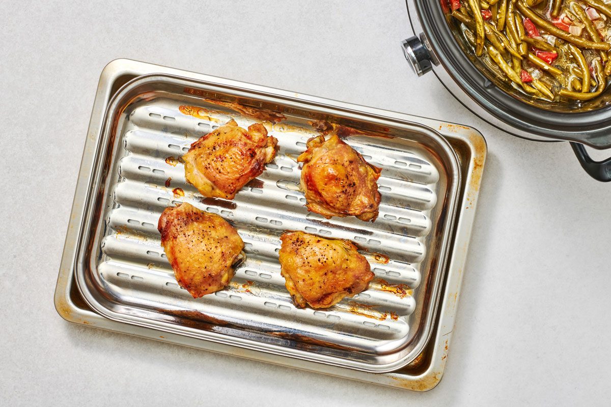 Broiled chicken thighs