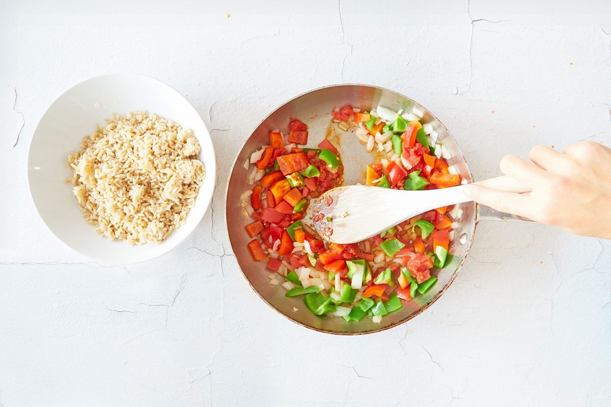 Cook the filling for black bean tacos