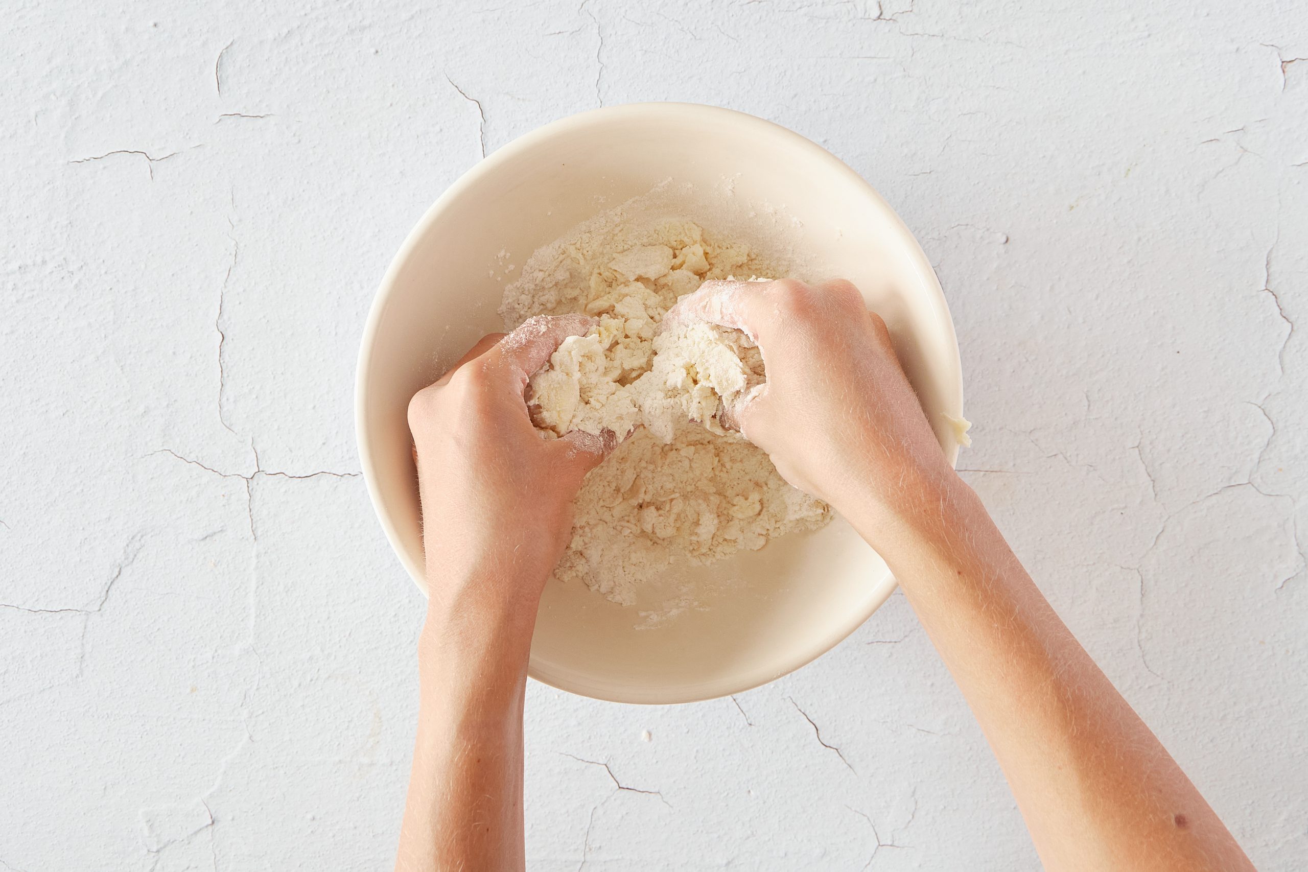 Prepare the crust for rhubarb bars.
