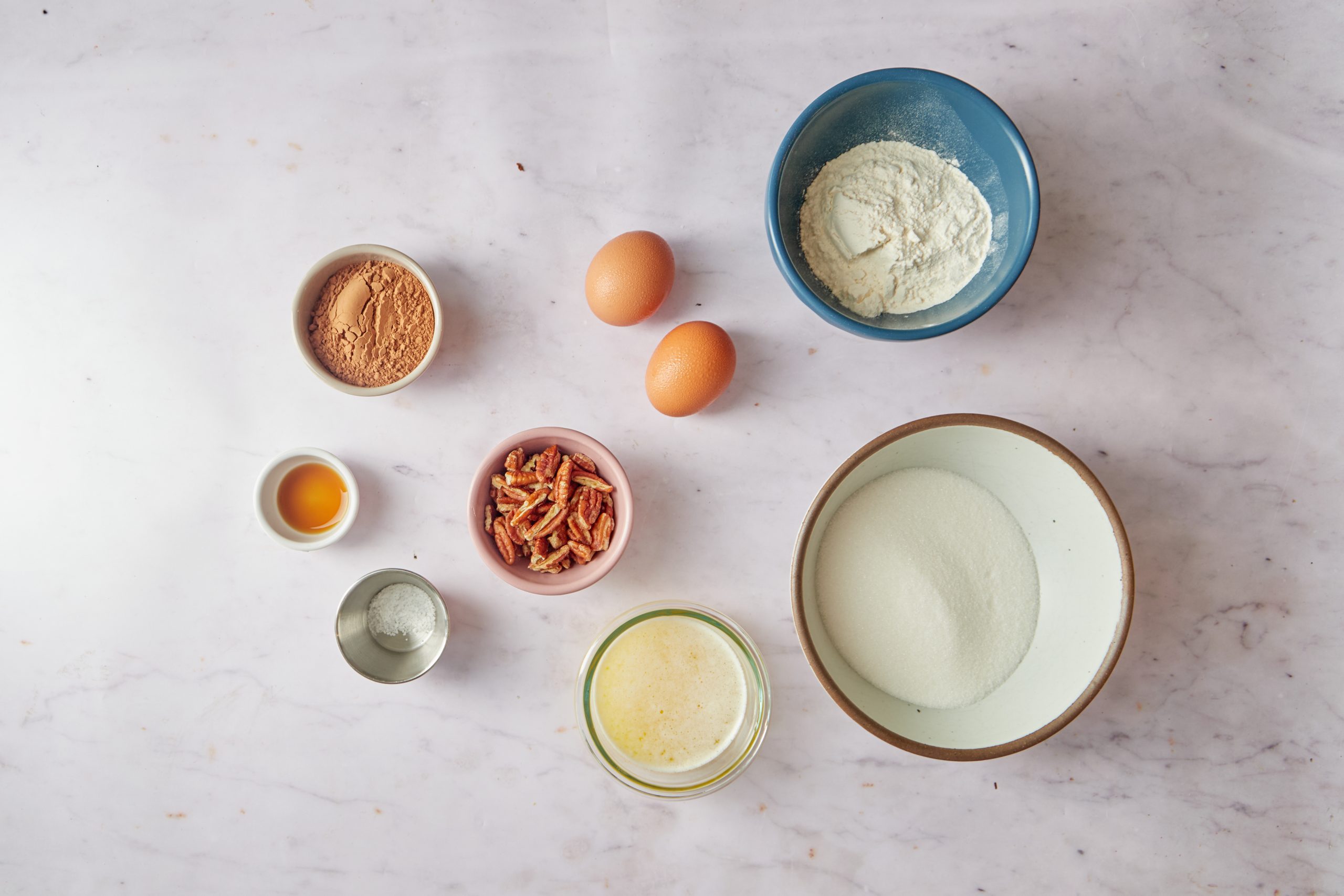 Ingredients for skillet brownies