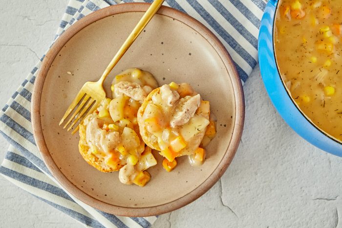 This chicken and biscuits recipe is easy and delicious.