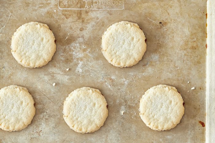 Bake the biscuits for chicken and biscuits.