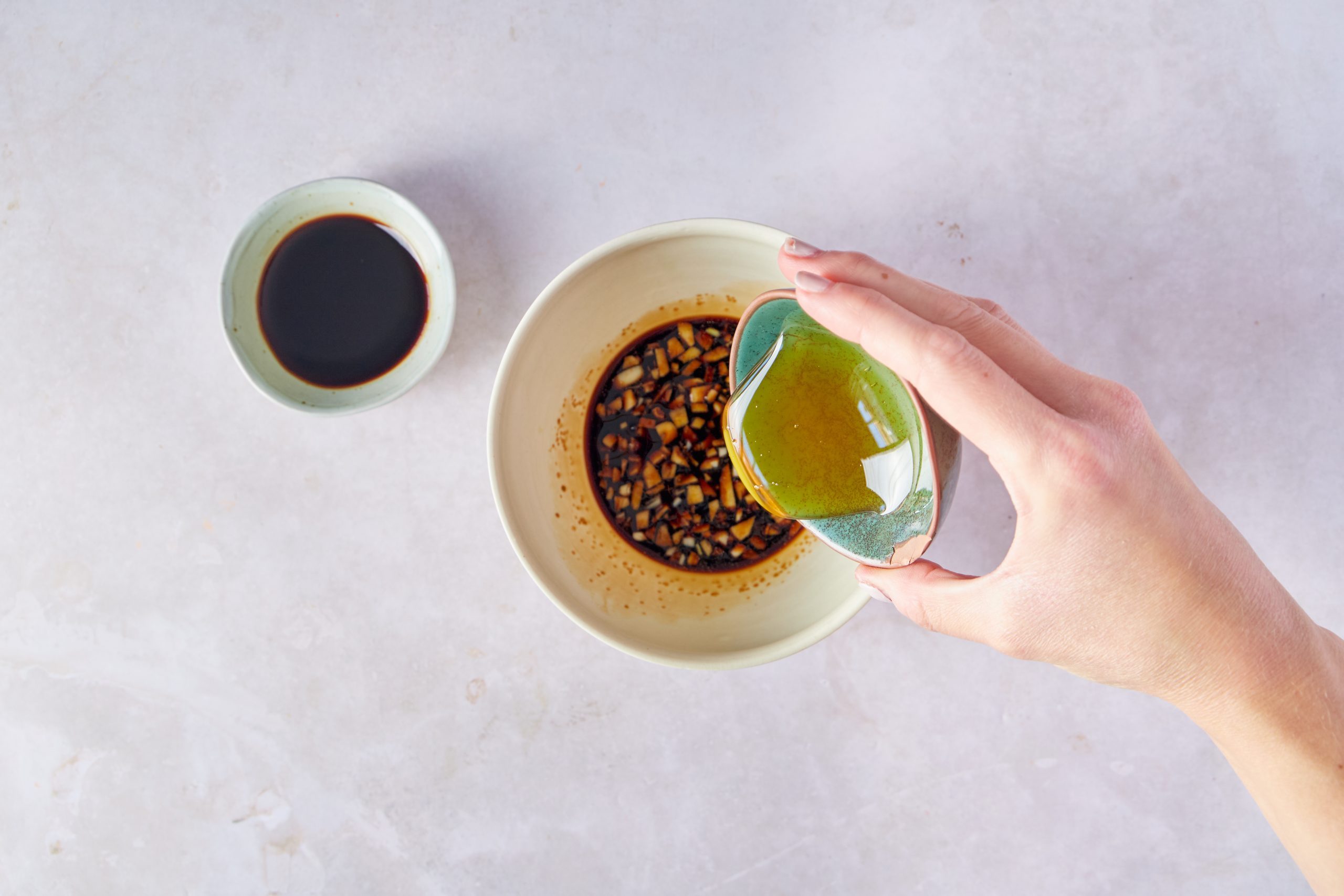 Make the marinade for teriyaki steak.