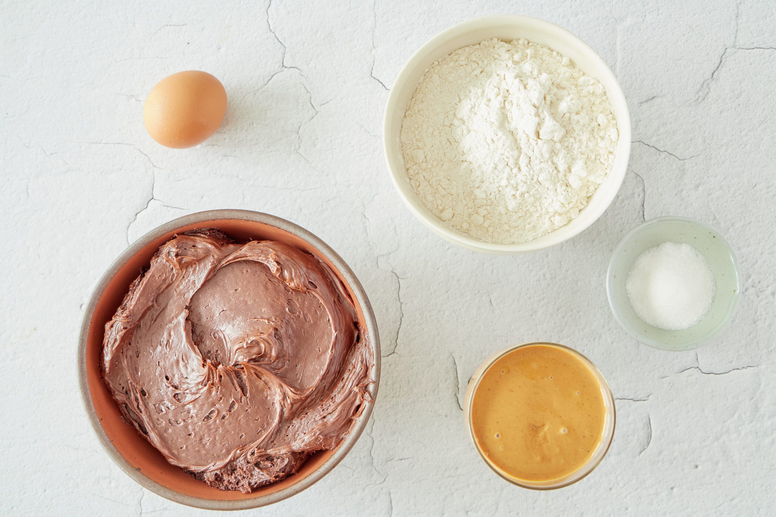 Ingredients for chocolate peanut butter cookies