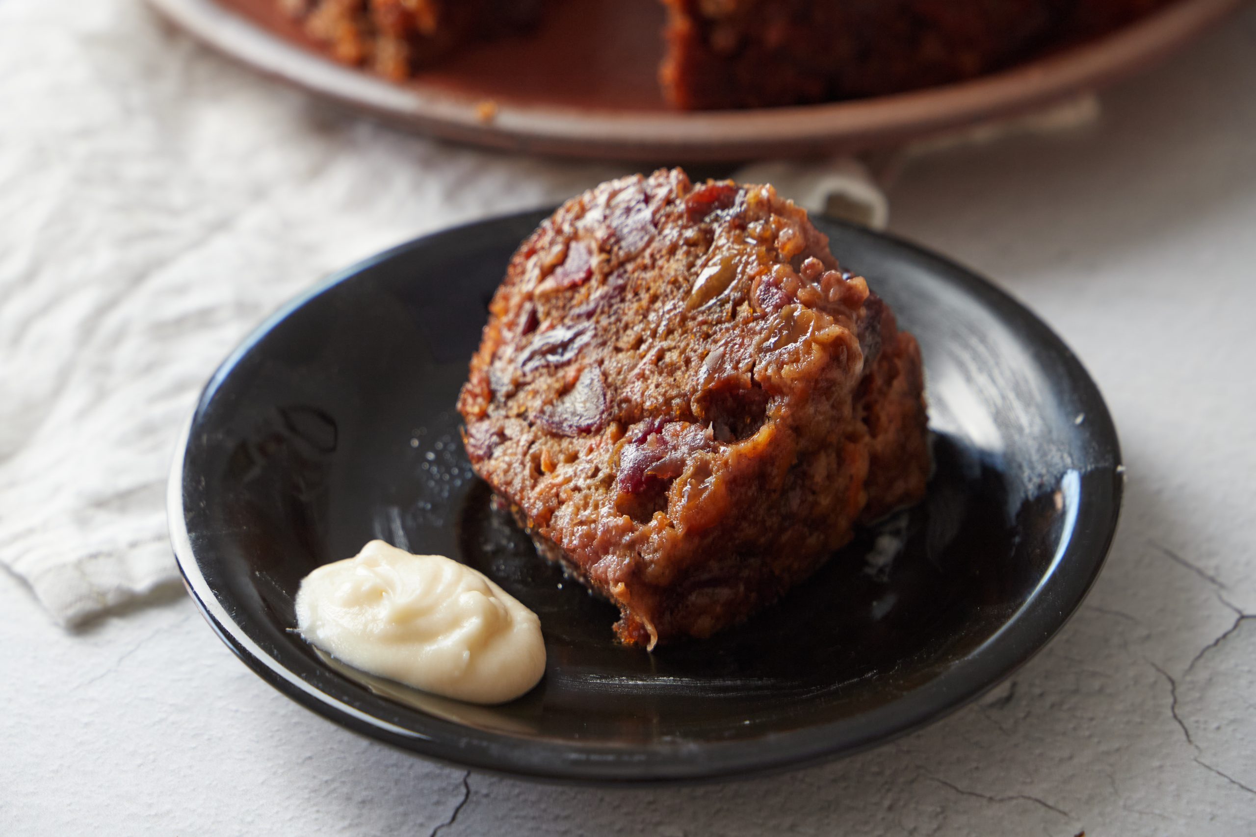 Plum pudding is a classic steamed dessert full of fruit.