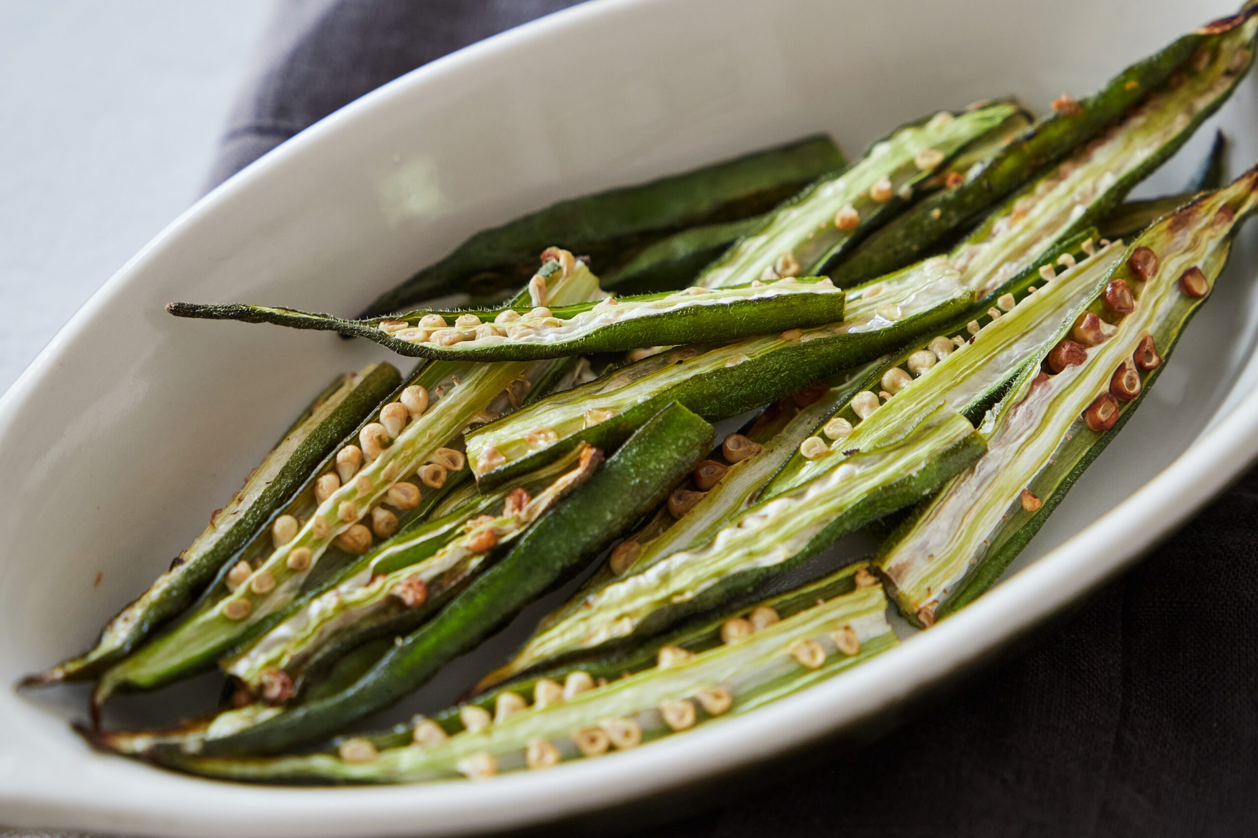 Roasted okra is simple and delicious.