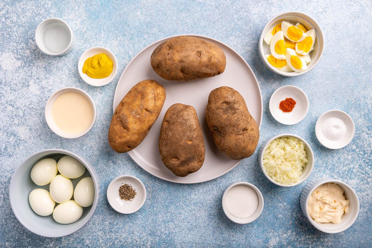 Taste of Home Potato Salad Recipe photo of ingredients.