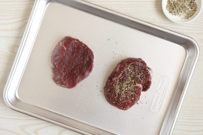 Seasoning filet mignon