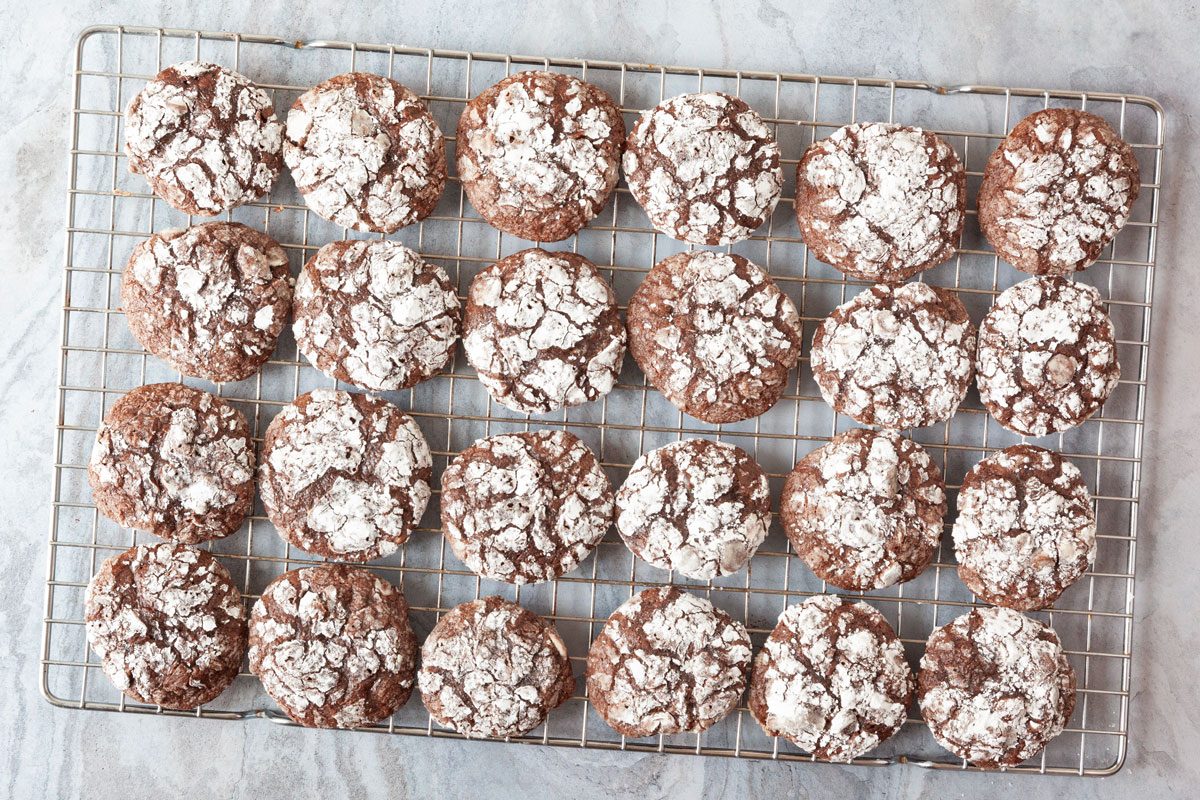 Step 3 of Taste of Home Brownie Mix Cookies is to let them cool on a cooling rack