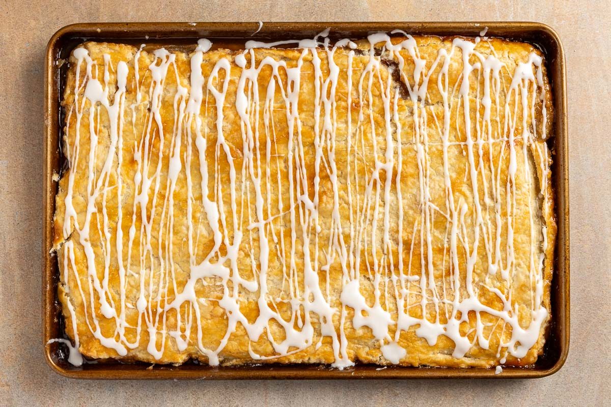 Taste of Home Apple Danish recipe photo of the glaze added to the baked danish.