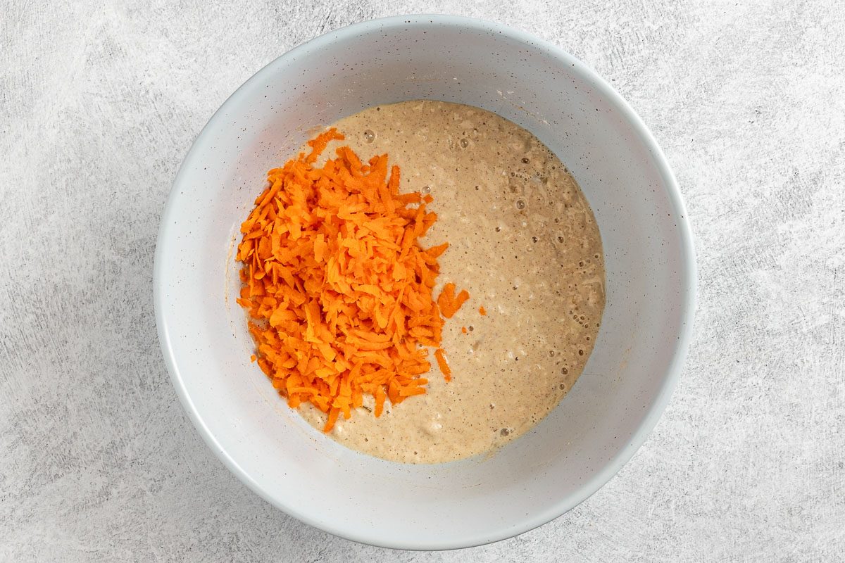 Taste of Home Carrot Cake Pancake recipe photo of the batter.