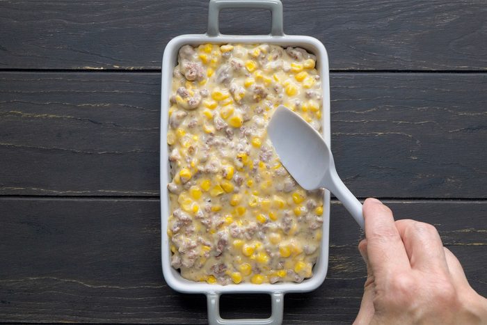 Layer with beef mixture