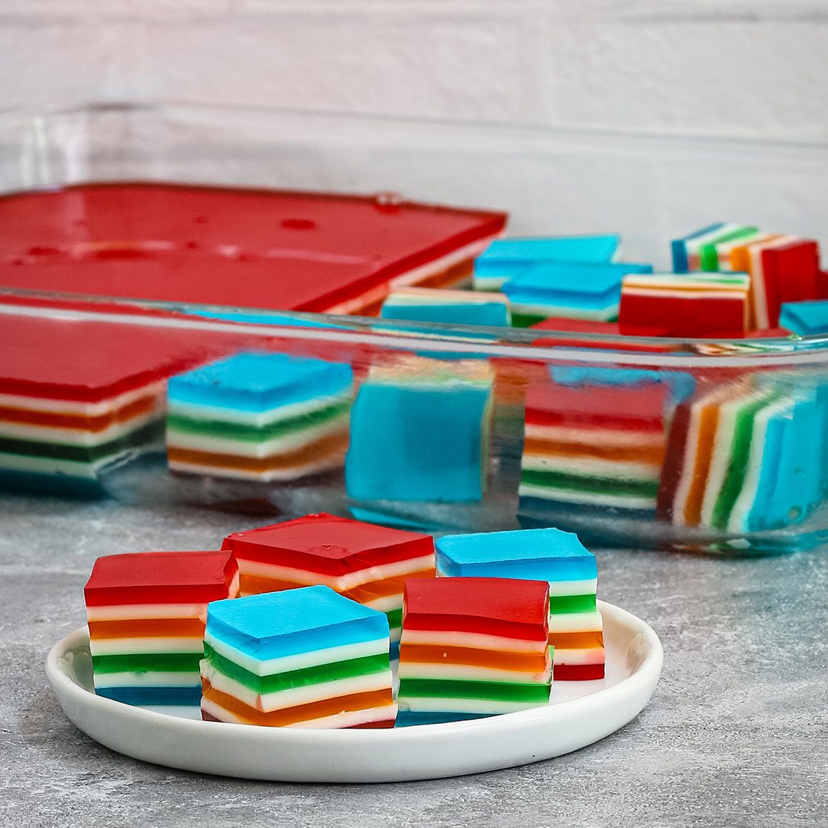 Rainbow Jello Cubes