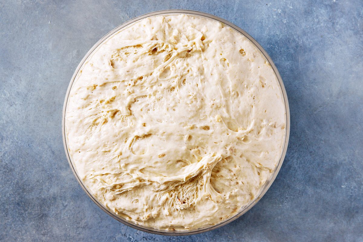 Honey Oat Bread Step 4- dough after first rise