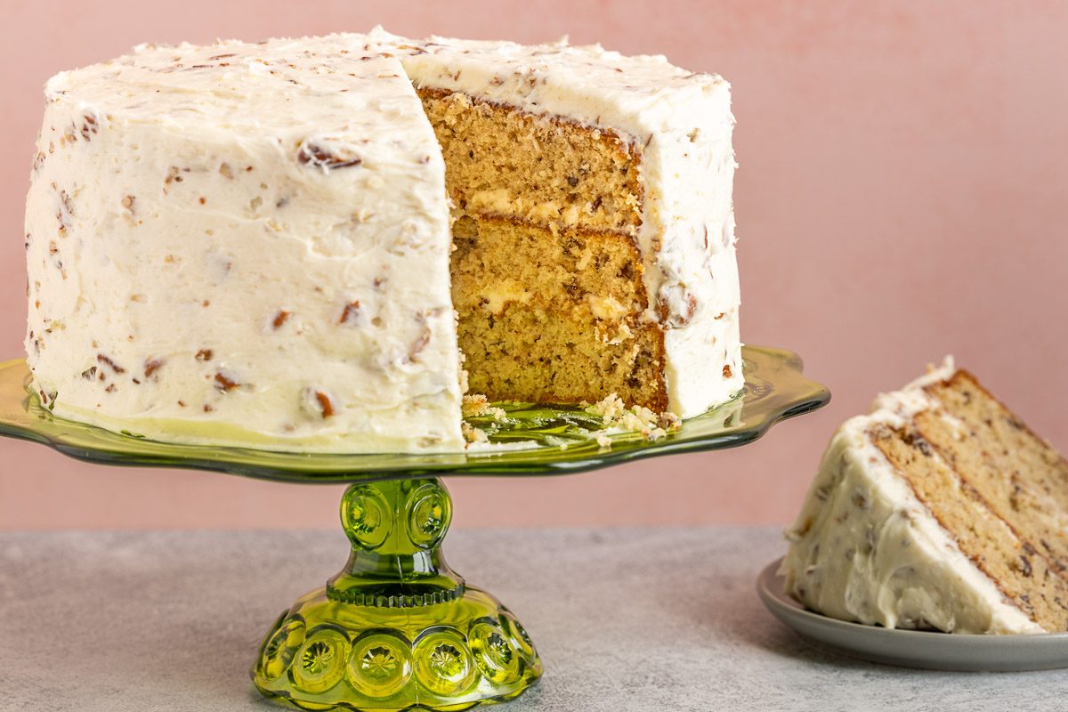 Taste of Home Italian Cream Cake recipe photo of the finished cake.